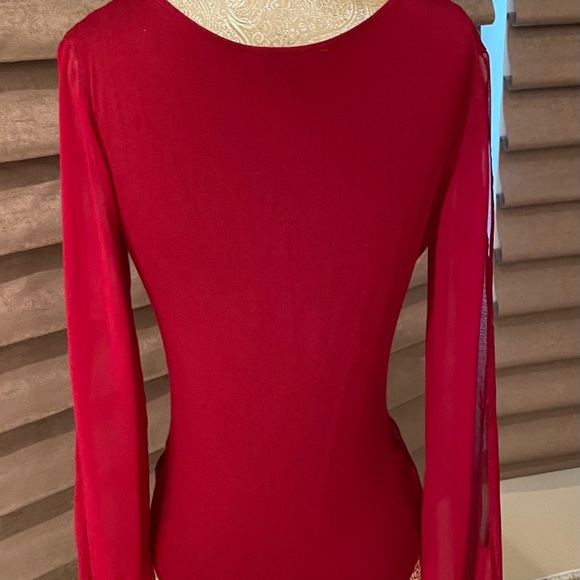 BEBE burgundy red bodysuit XS - Picture 3 of 11